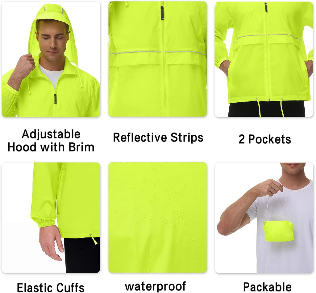 Men'S Rain Jacket Running Windbreaker