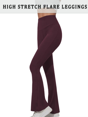 Women'S Super Soft Flare Pants High Waisted Tummy Control Workout Yoga Push up Gym Fitness Long Leggings Bell Bottoms