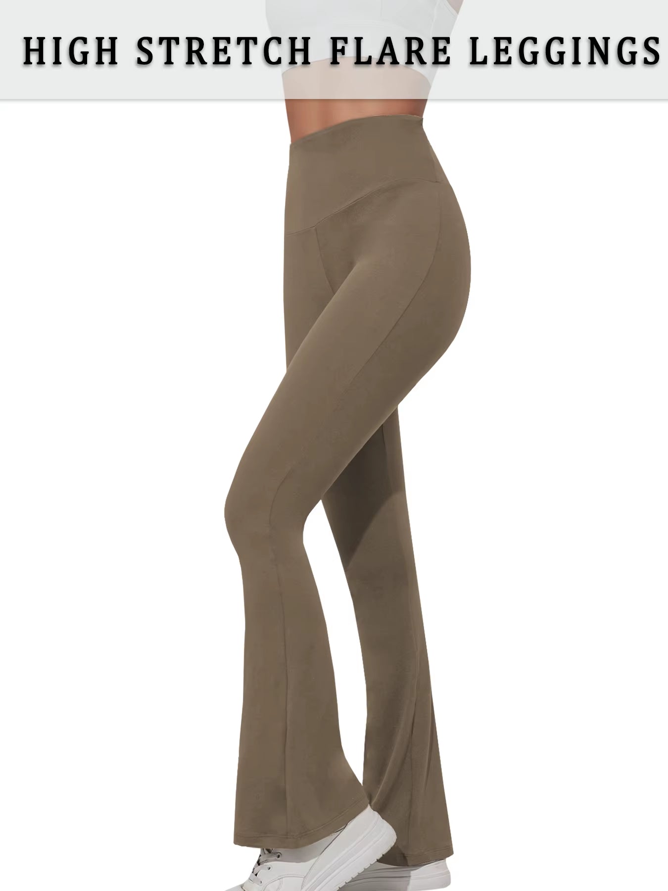 Women'S Super Soft Flare Pants High Waisted Tummy Control Workout Yoga Push up Gym Fitness Long Leggings Bell Bottoms