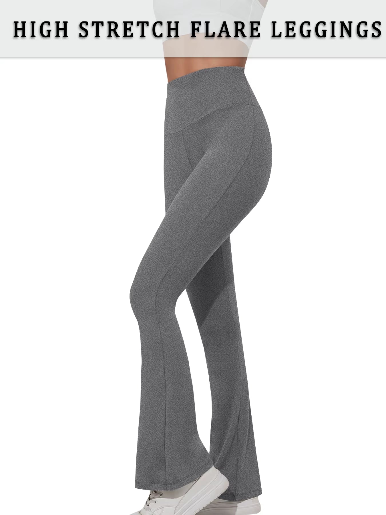 Women'S Super Soft Flare Pants High Waisted Tummy Control Workout Yoga Push up Gym Fitness Long Leggings Bell Bottoms