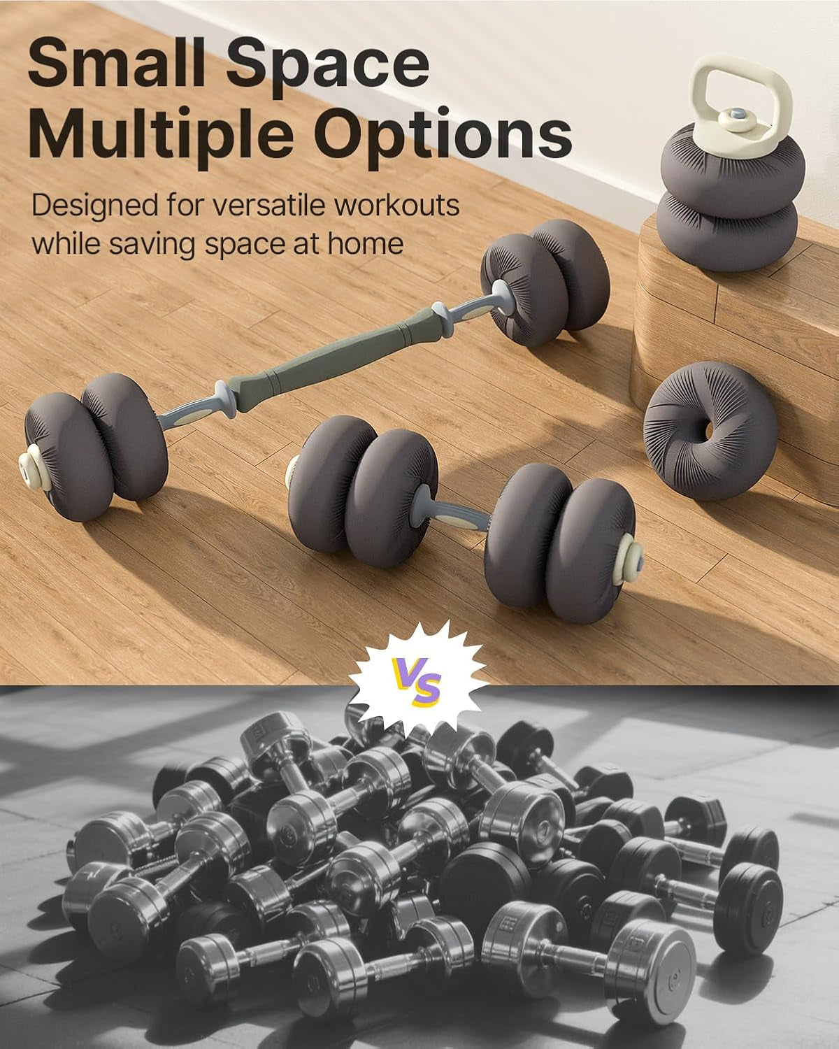4-In-1 Dumbbell Weights Set with Connector