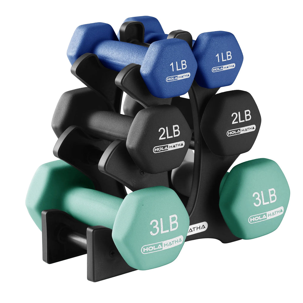 Neoprene Dumbbell Weight Set with Rack