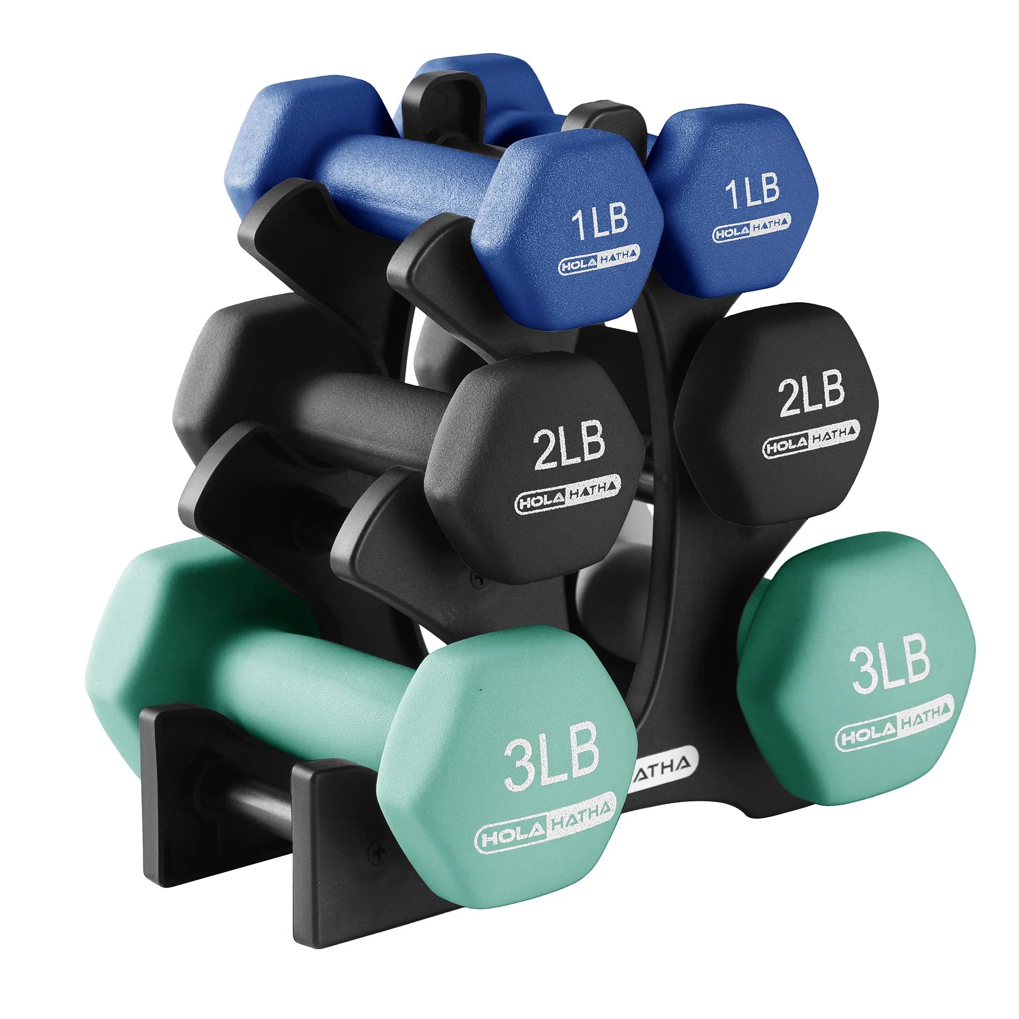Neoprene Dumbbell Weight Set with Rack