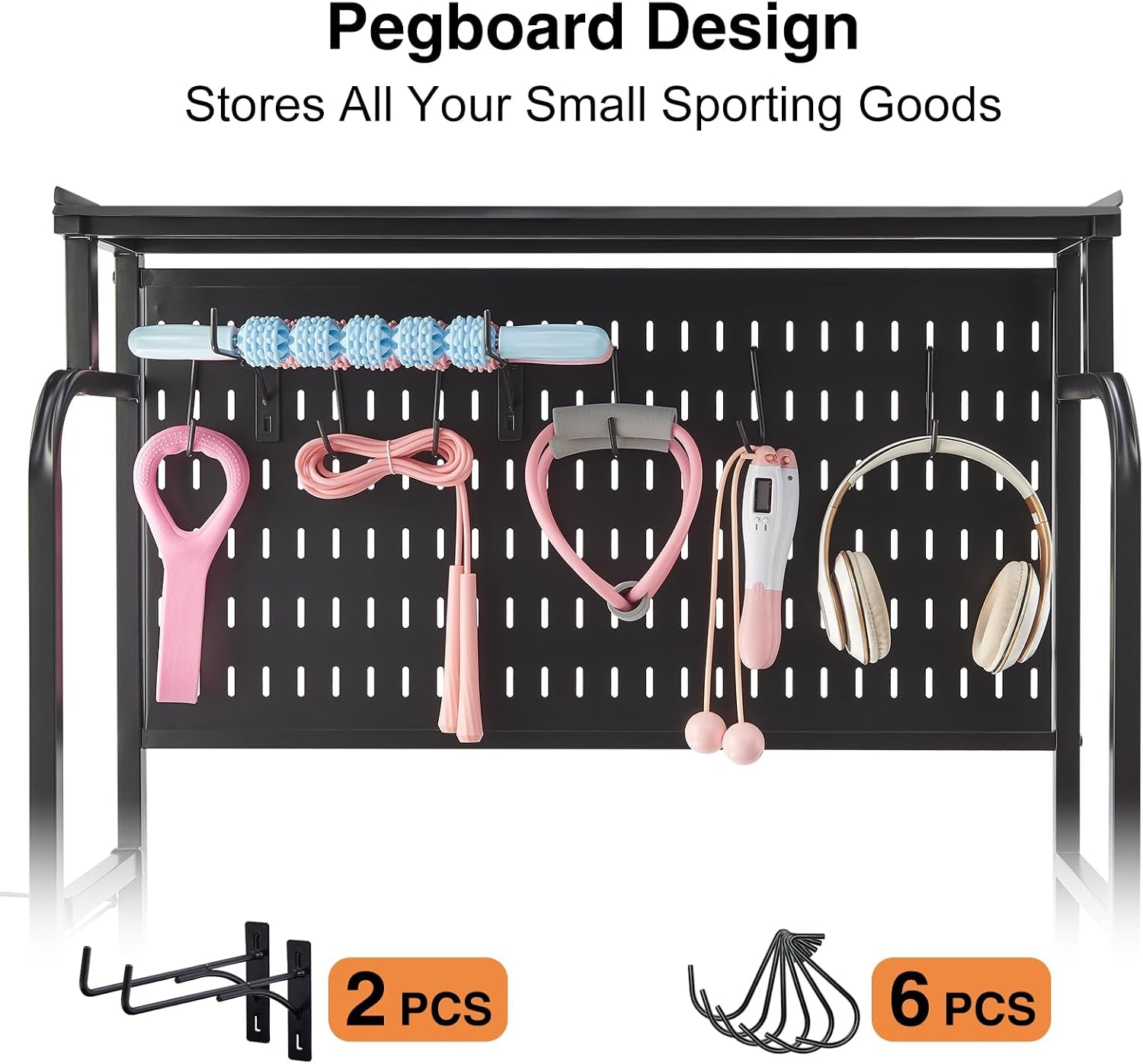 Home Gym Storage Organizer with Hanging Board
