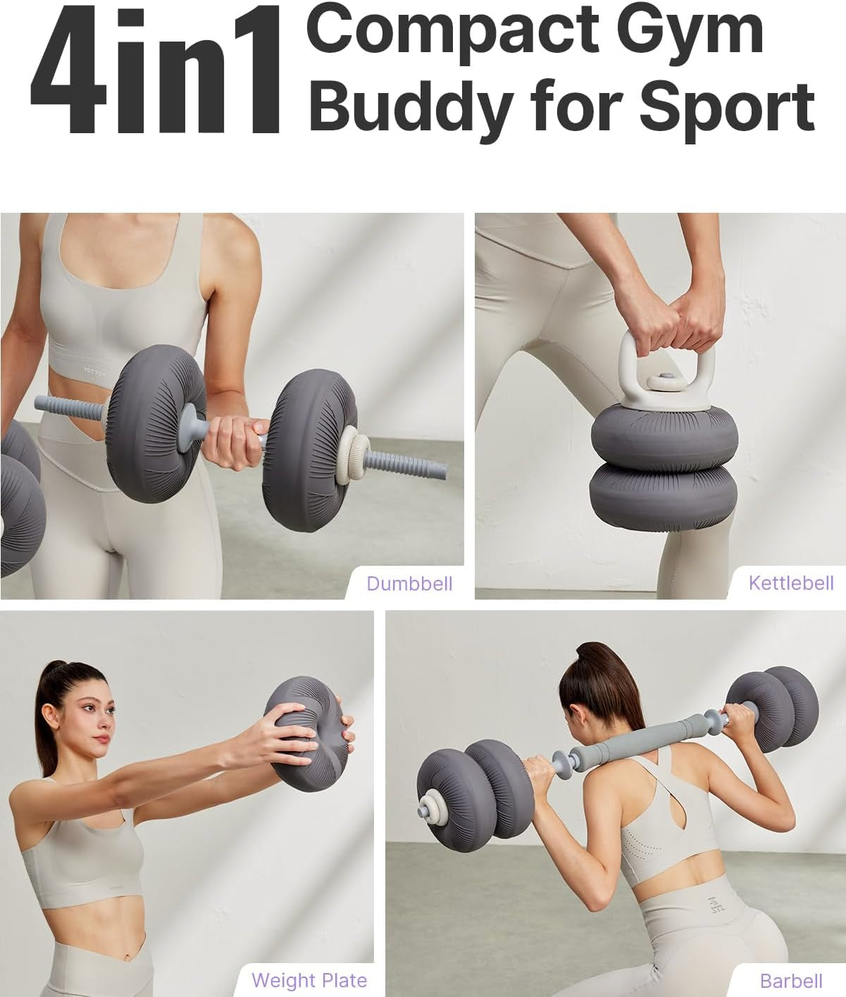 4-In-1 Dumbbell Weights Set with Connector