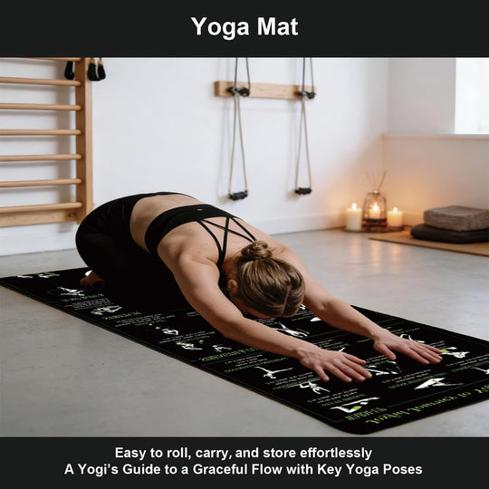 Yoga Mat with Resistance Bands and Weighted Jump Rope Combo