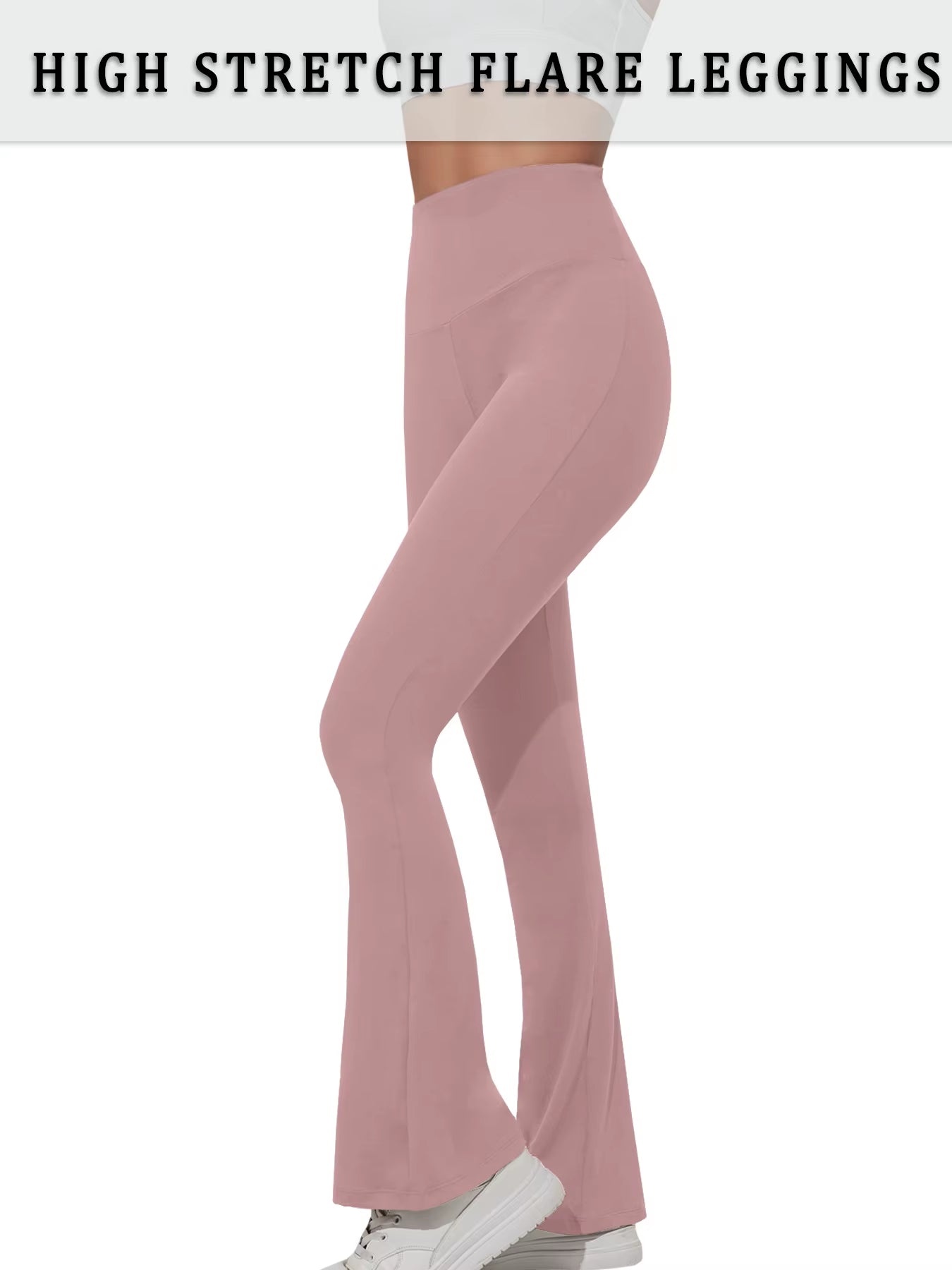 Women'S Super Soft Flare Pants High Waisted Tummy Control Workout Yoga Push up Gym Fitness Long Leggings Bell Bottoms