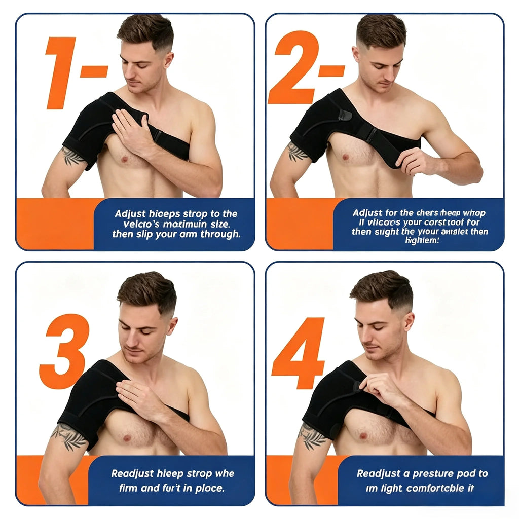 Adjustable Shoulder Brace with Pressure Pads Unisex Wearable Shoulder Support Strap Usable for Both Left and Right Shoulders