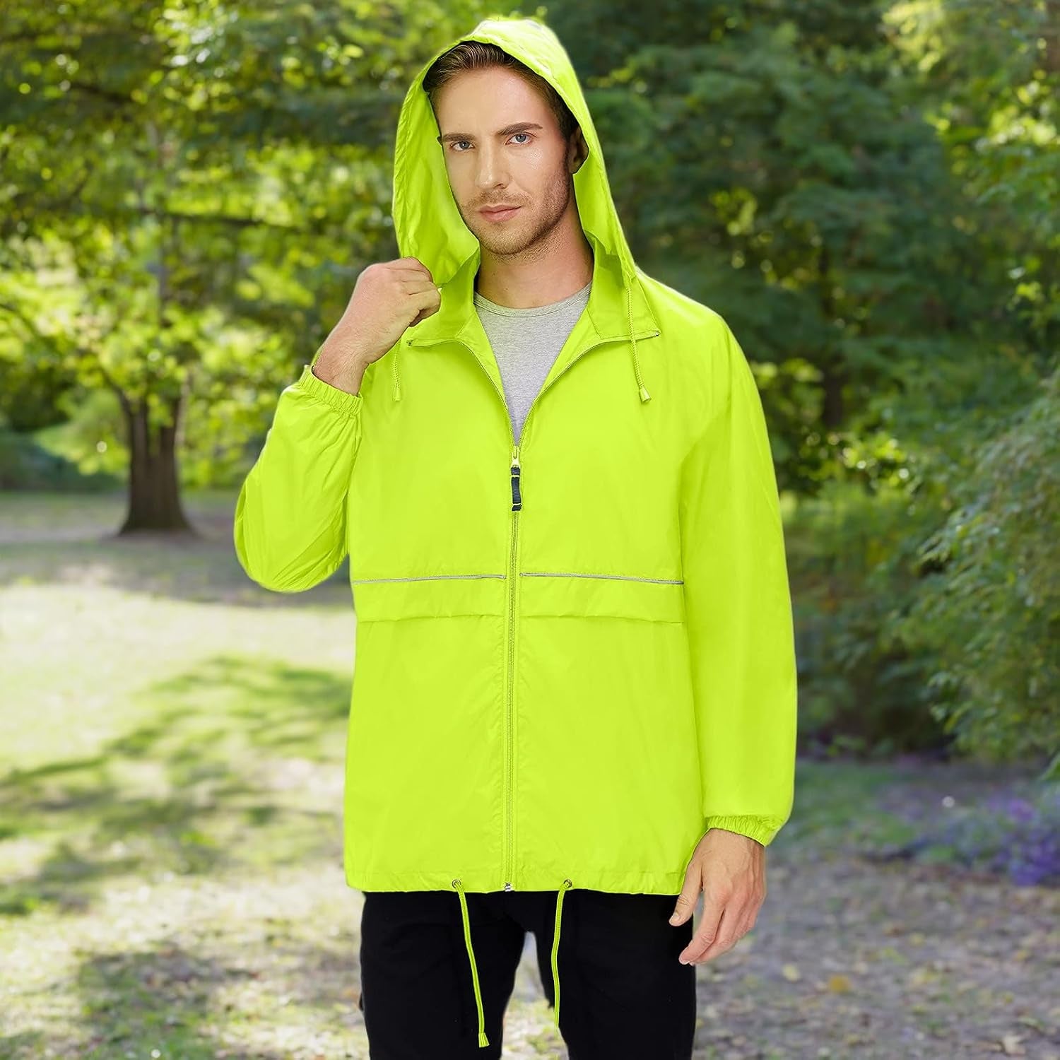 Men'S Rain Jacket Running Windbreaker