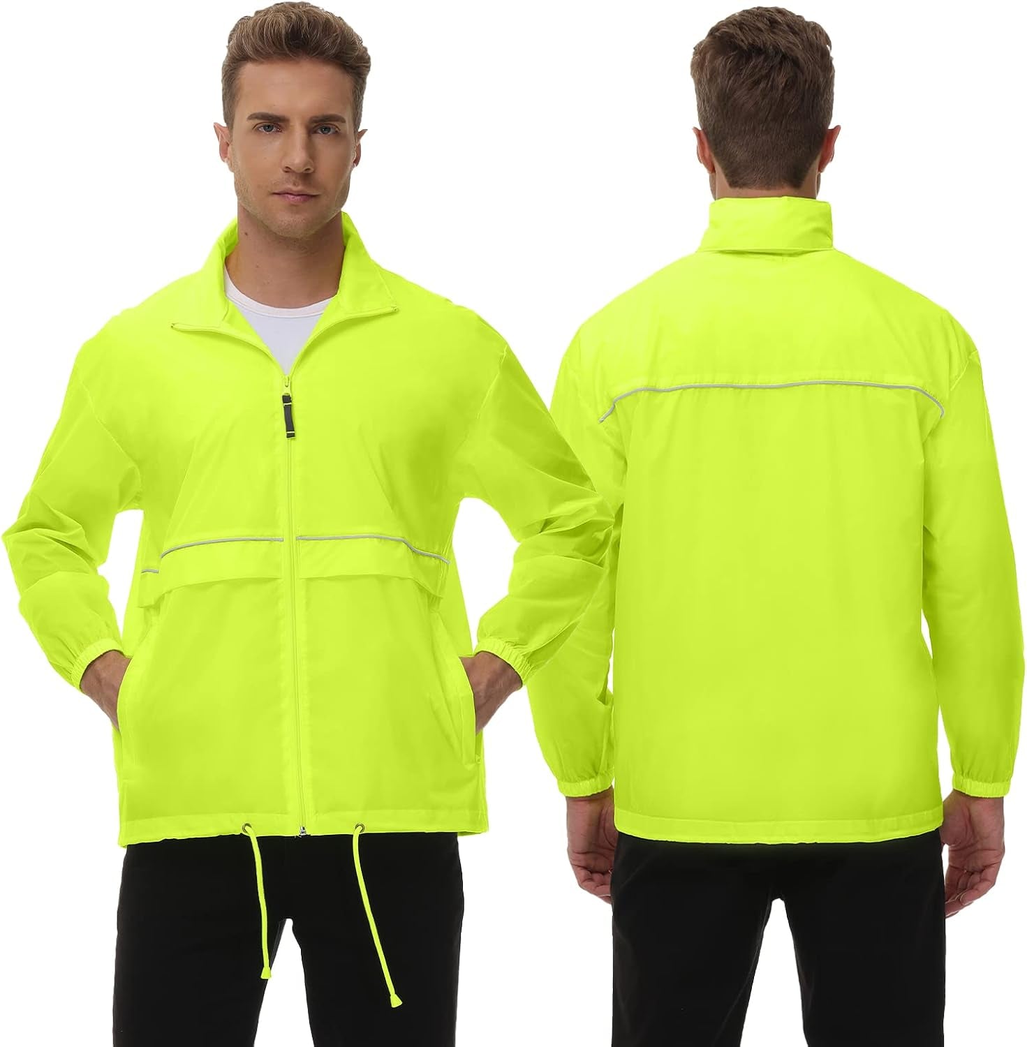 Men'S Rain Jacket Running Windbreaker